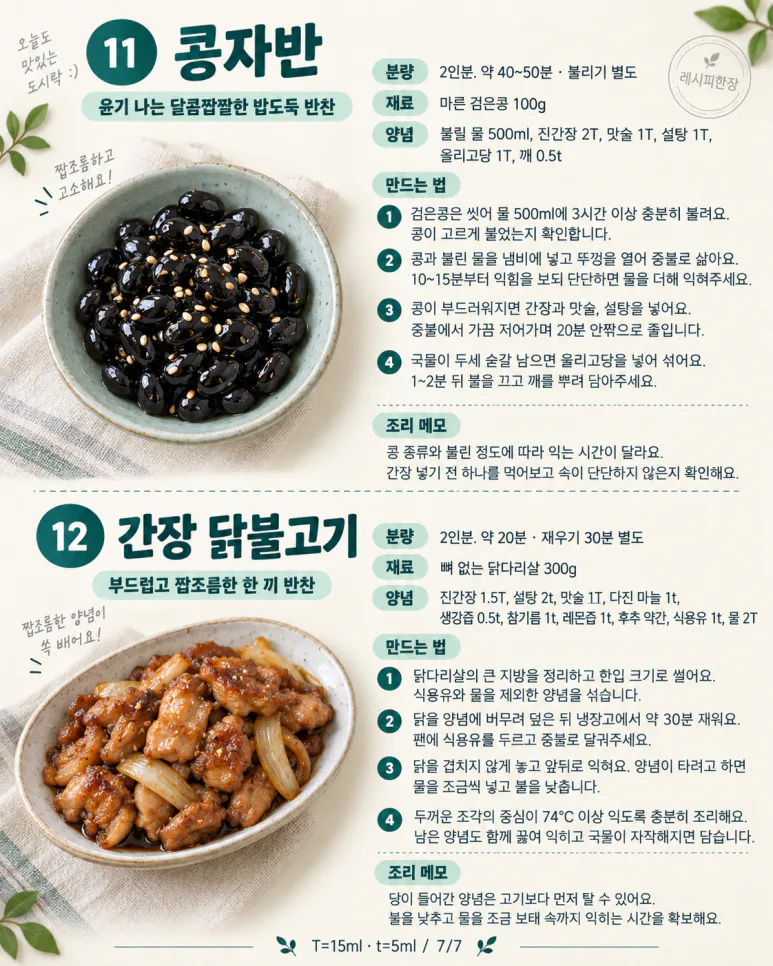 월요일 도시락 반찬, 오늘 골라두세요 — 달걀말이부터 닭불고기까지 12가지