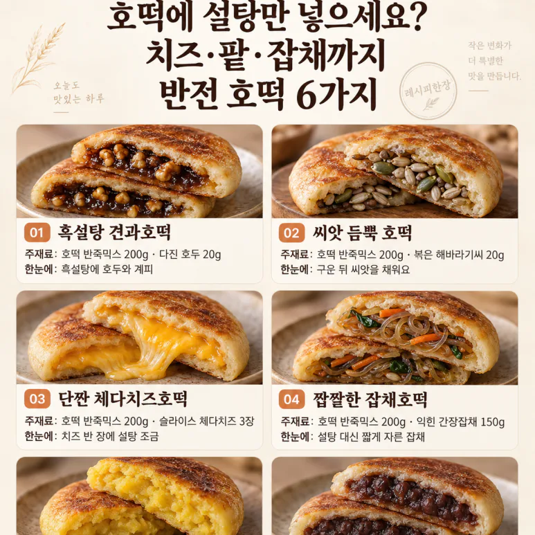 Leftover jajchae inside the hotteok? 6 hotteok recipes to make as snacks tomorrow
