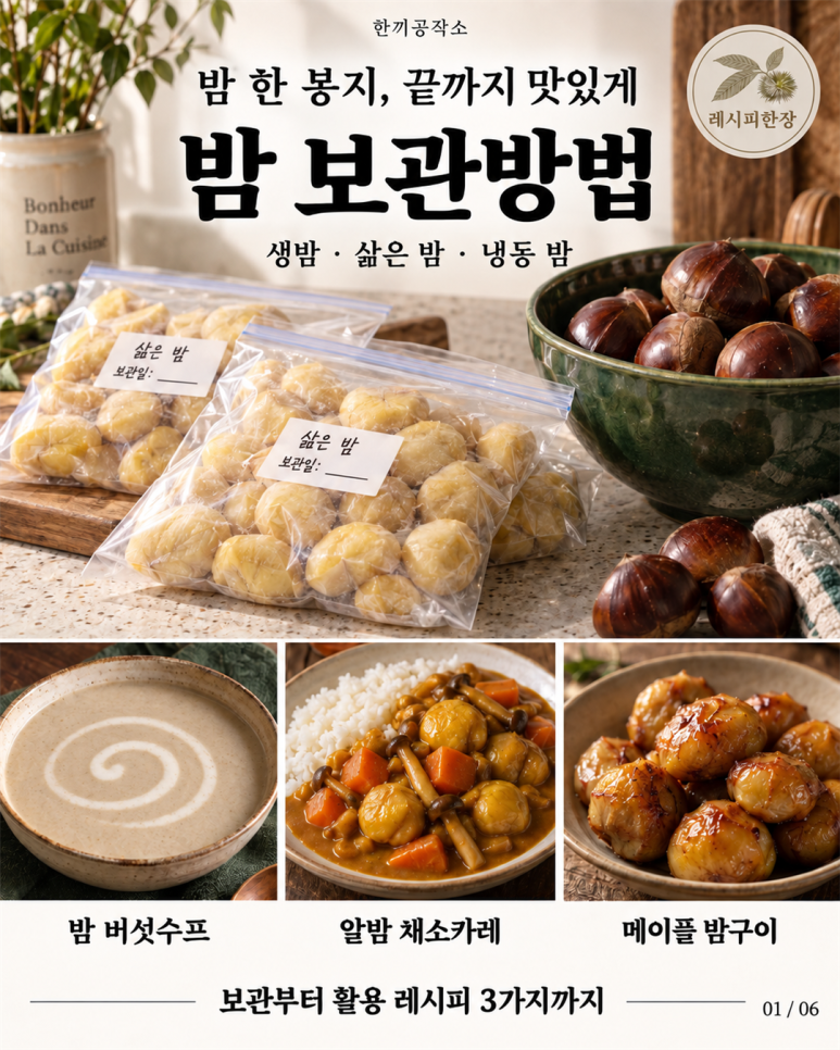밤 한 봉지 끝까지 맛있게, 밤 보관방법과 냉동 밤 활용 레시피 3가지