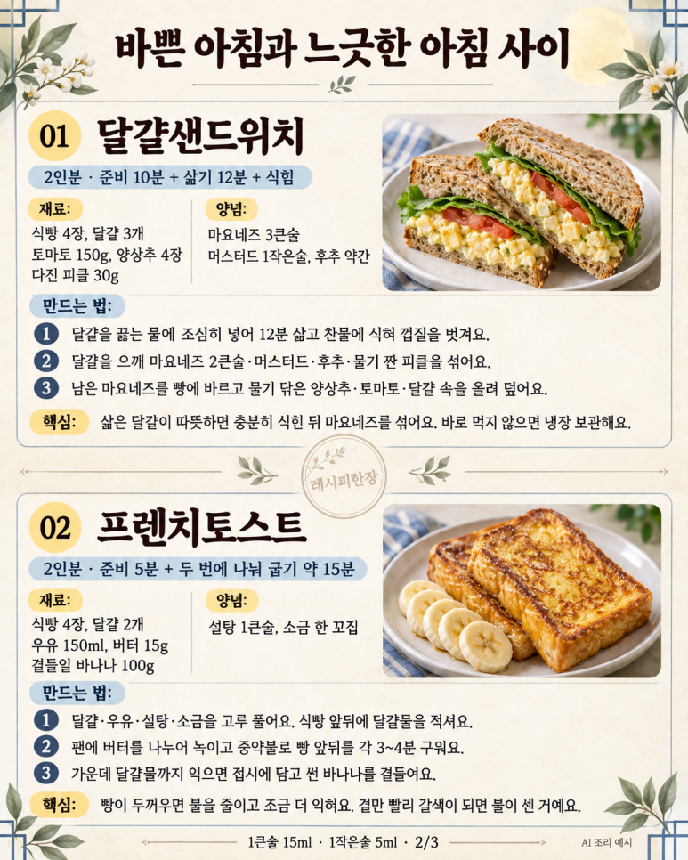 If you have bread, eggs, and sweet potatoes, the order to prepare four breakfast items