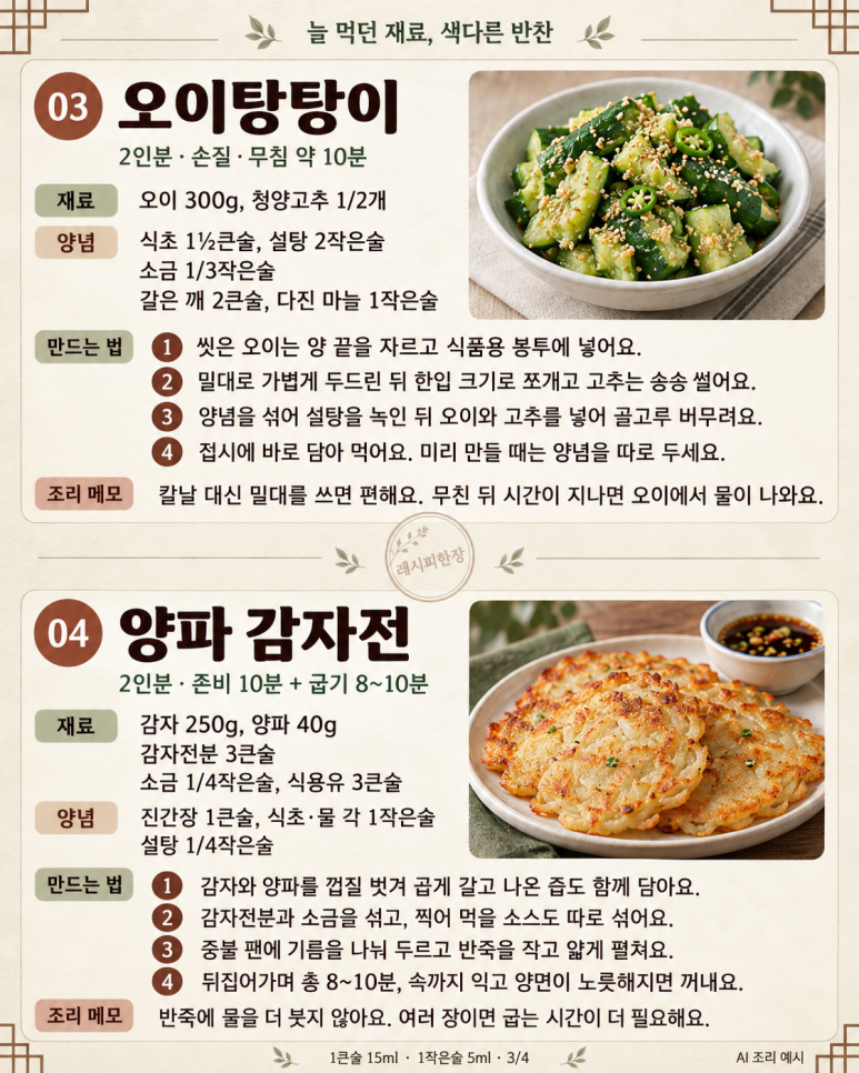 If the side dishes are the same every day — 6 types from tofu stir-fry to mushroom grilling.