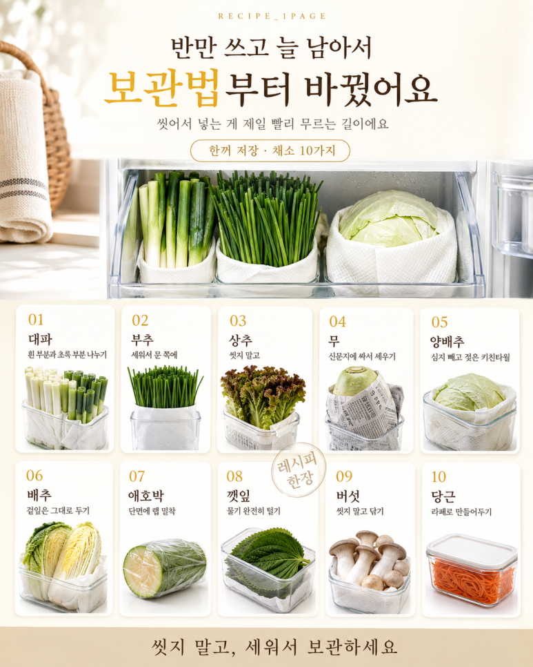 Vegetables that always remain after buying one bag — 10 ways to use them until the end (storage method)