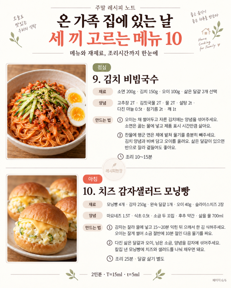 10 menús para comer tres platos al día el domingo en casa de toda la familia.