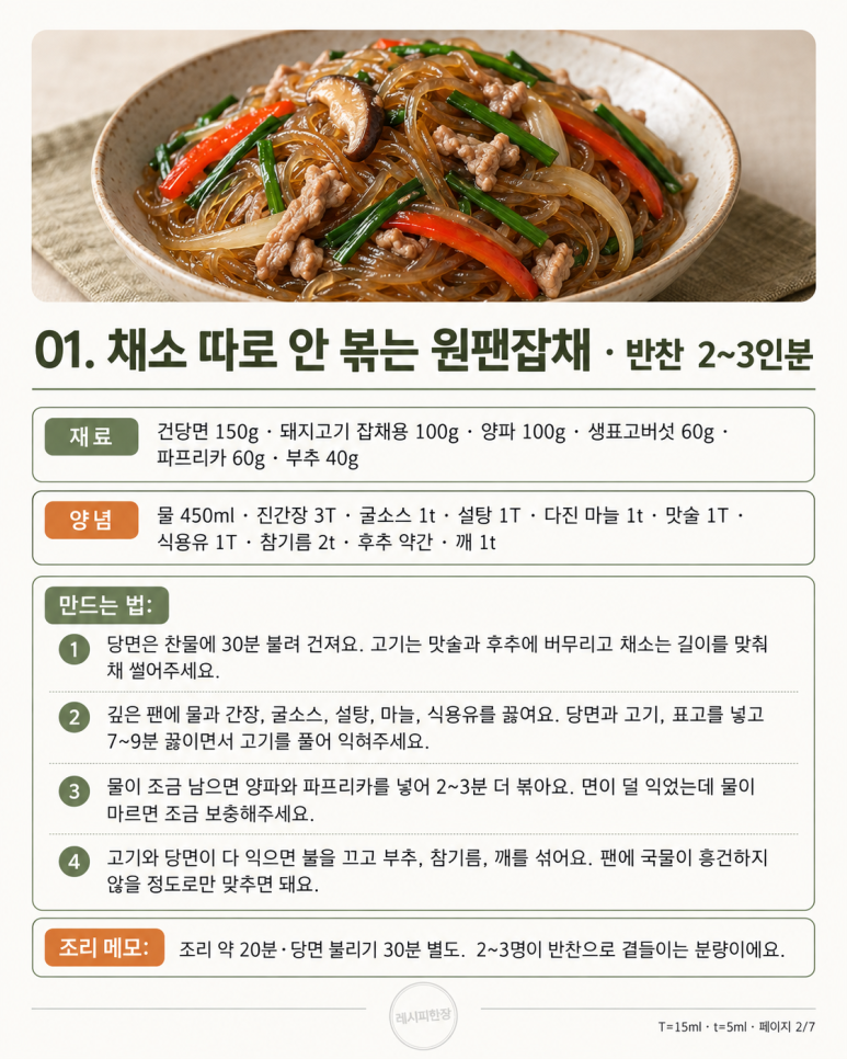 There's still a place to use the dangmyon made for Chuseok jajchae — 6 kinds of jajchae, kimbap, and hoetdeok