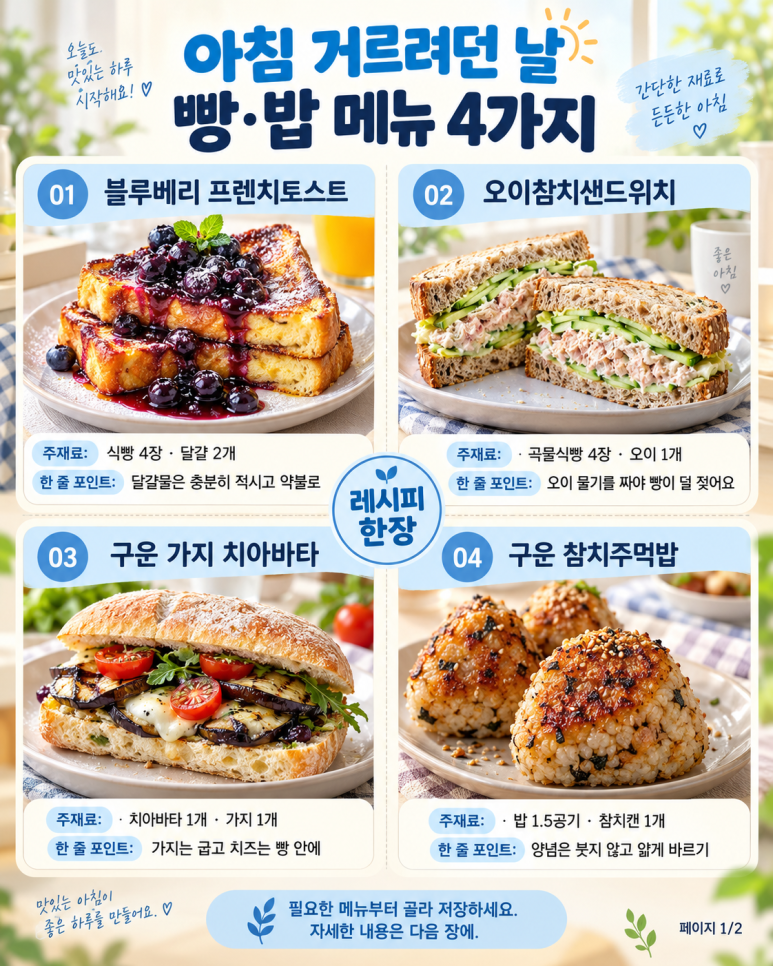 Four kinds of breakfast that you only drink coffee and then have one more, with bread and rice