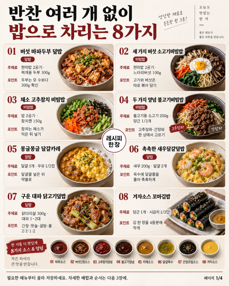 8 dishes for a meal that you don't want to take out several side dishes in a container for lunch