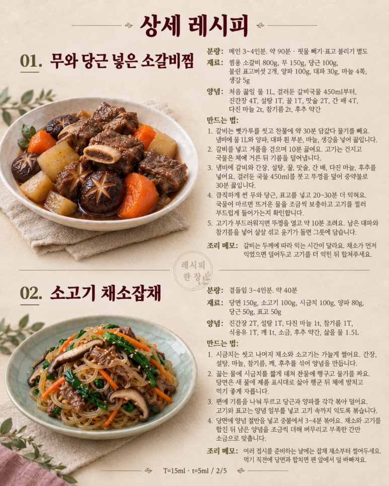 8 Korean dishes to choose for a family table setting: ribs, japchae, and fried meat, a Korean menu to include