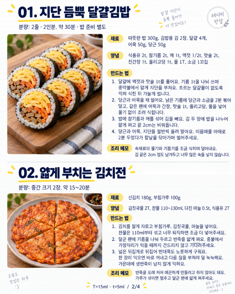 Si el kimbap se rompe y el pan está pastoso — incluso los puntos de cocción, ¡6 recetas de comida casera!