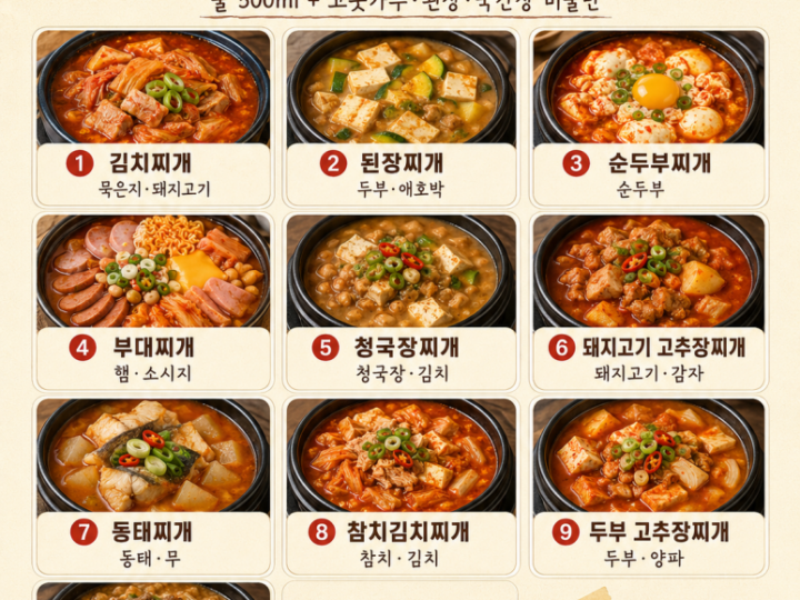 10 golden ratios for stew seasoning, organized on a single sheet of paper