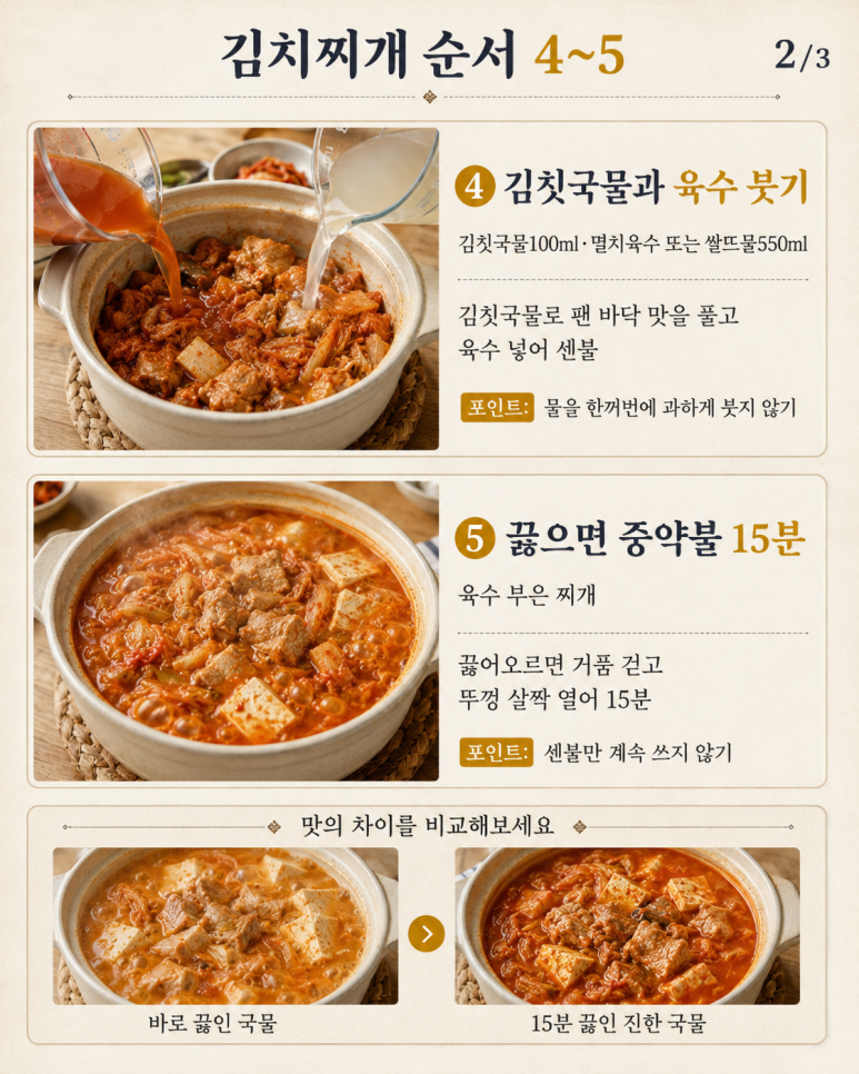 김치찌개가 자꾸 밍밍하다면 — 맛 살리는 순서 7가지