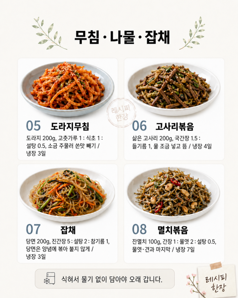 추석 전 미리 해두는 밑반찬 12가지 (저장용)