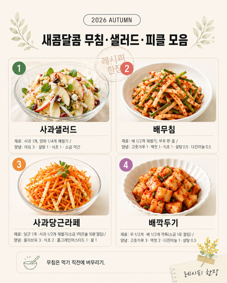 가을 사과·배로 만드는 반찬·샐러드 10가지