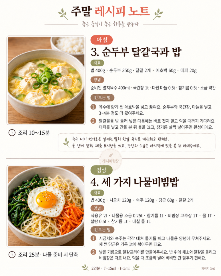 온 가족 집에 있는 일요일, 세 끼 돌려먹는 메뉴 10가지