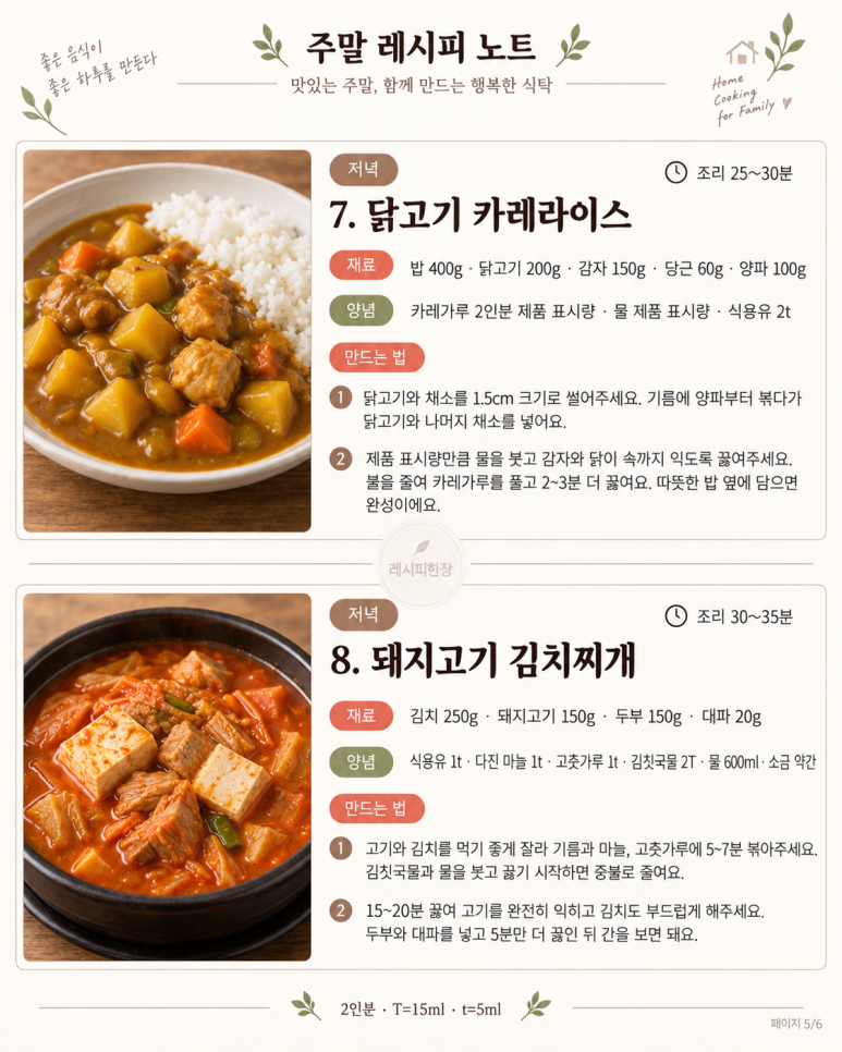 온 가족 집에 있는 일요일, 세 끼 돌려먹는 메뉴 10가지