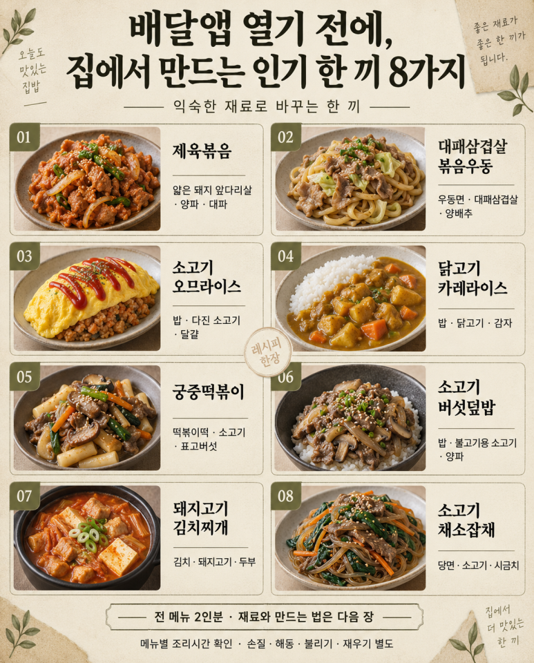 8 popular meals you can make at home before opening the delivery app