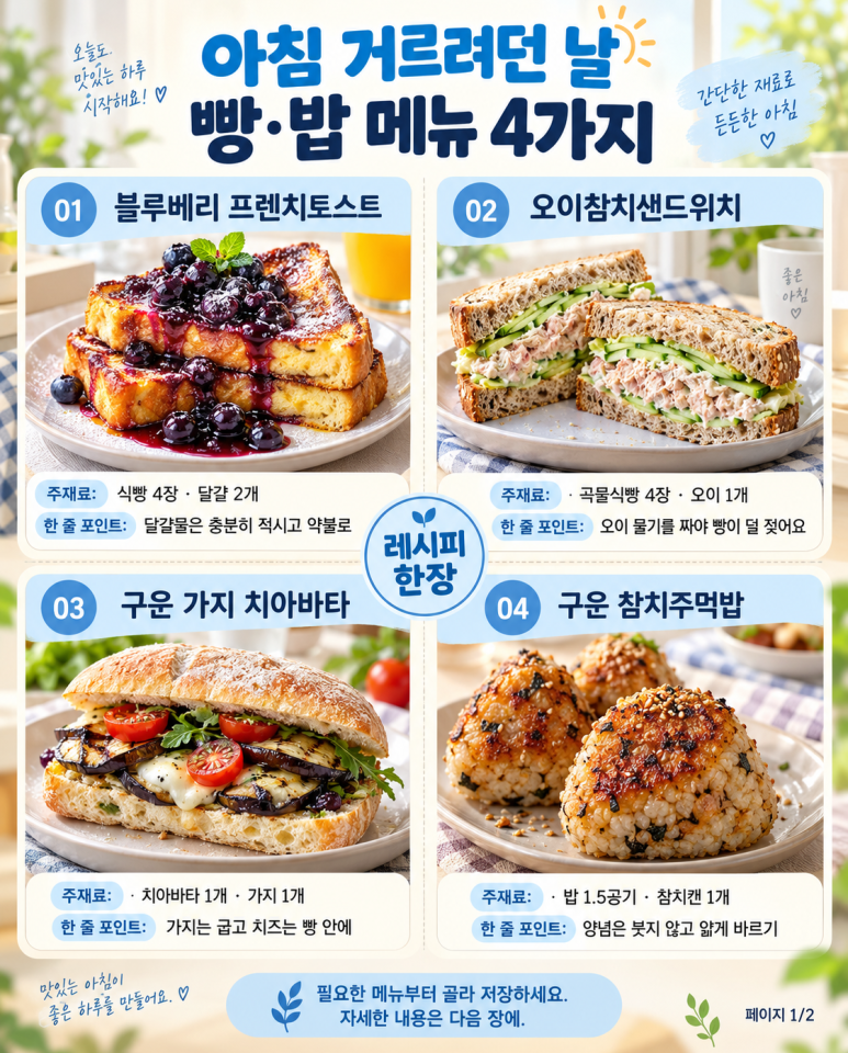 Four kinds of breakfast that you only drink coffee and then have one more, with bread and rice