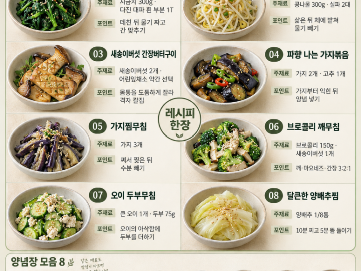 If you feel empty next to the meat during Chuseok — 8 side dishes of vegetables that are stir-fried, steamed, and grilled