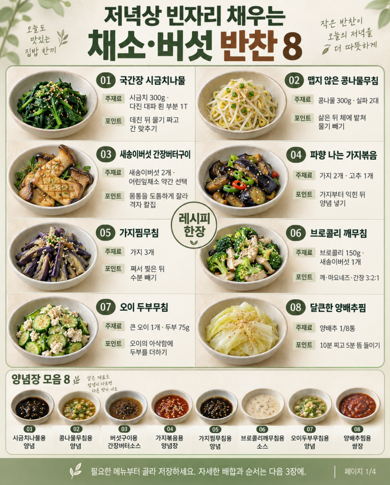 If you feel empty next to the meat during Chuseok — 8 side dishes of vegetables that are stir-fried, steamed, and grilled