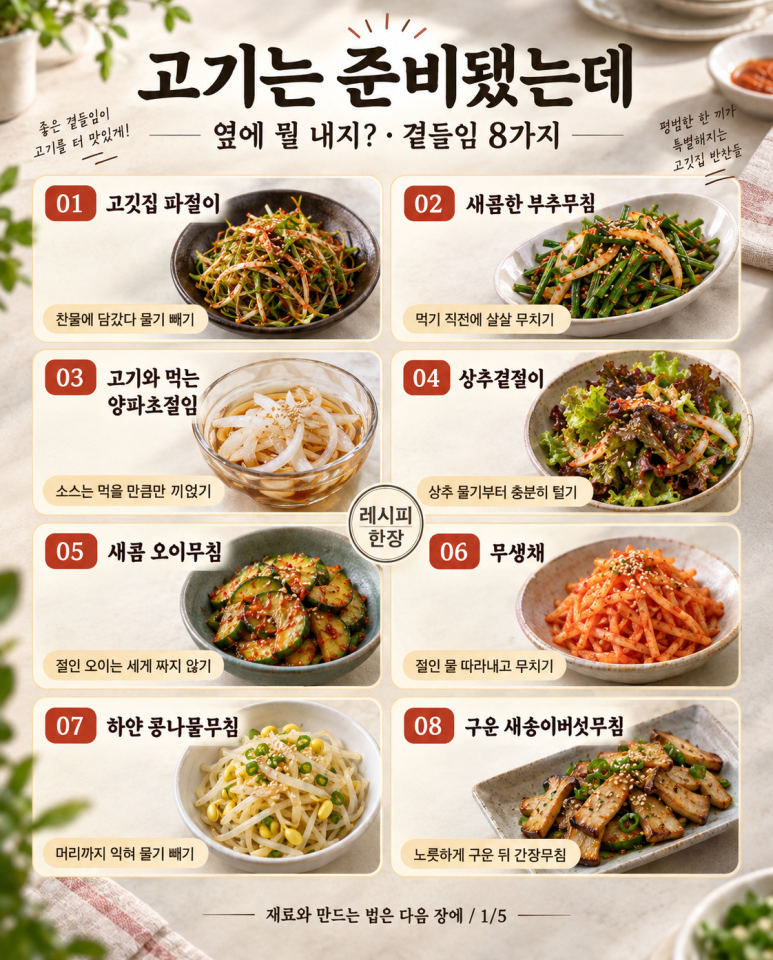 If you only took out kimchi when eating Chuseok meat — 8 things like parsley and onion pickled vegetables