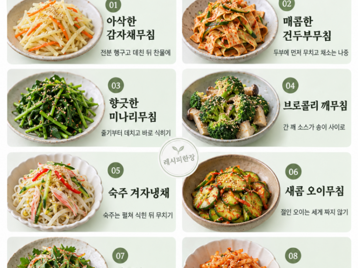 8 vegetable salad to accompany the Chuseok meat table — start by removing moisture