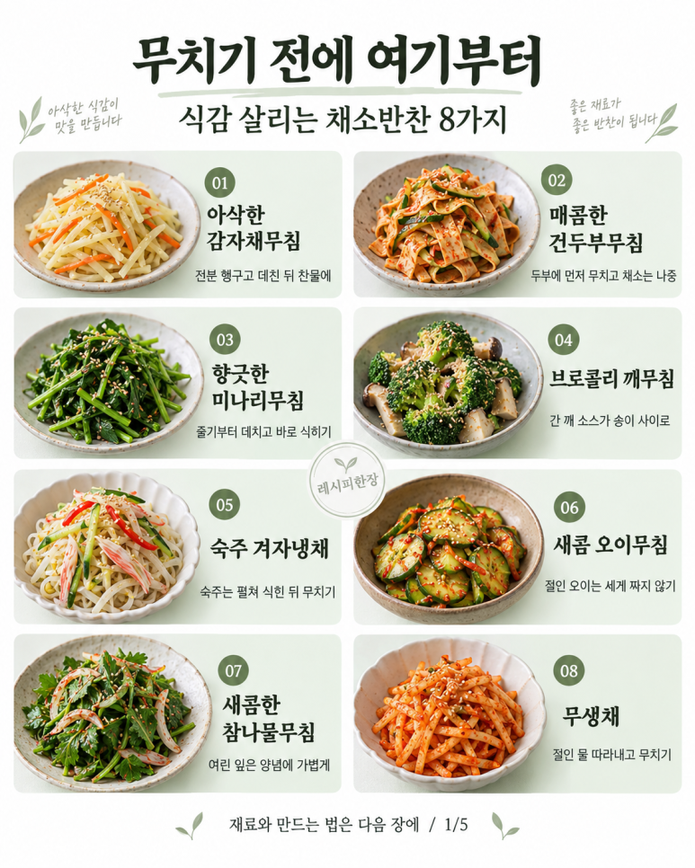 추석 고기상에 곁들일 채소무침 8가지 — 물기부터 잡아보세요