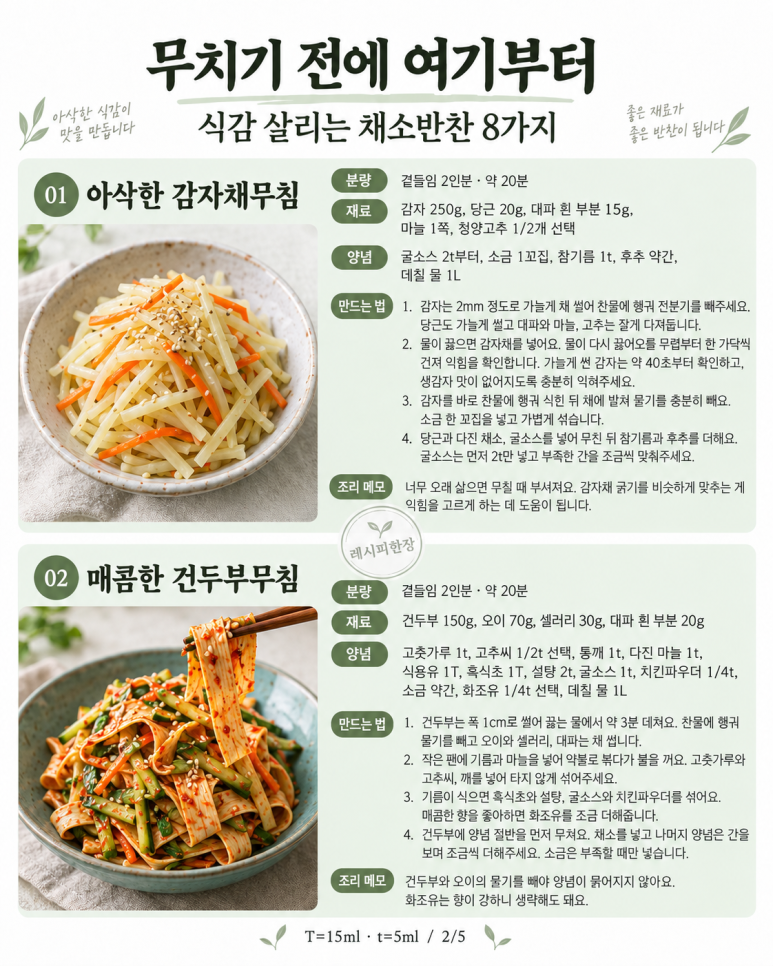 추석 고기상에 곁들일 채소무침 8가지 — 물기부터 잡아보세요
