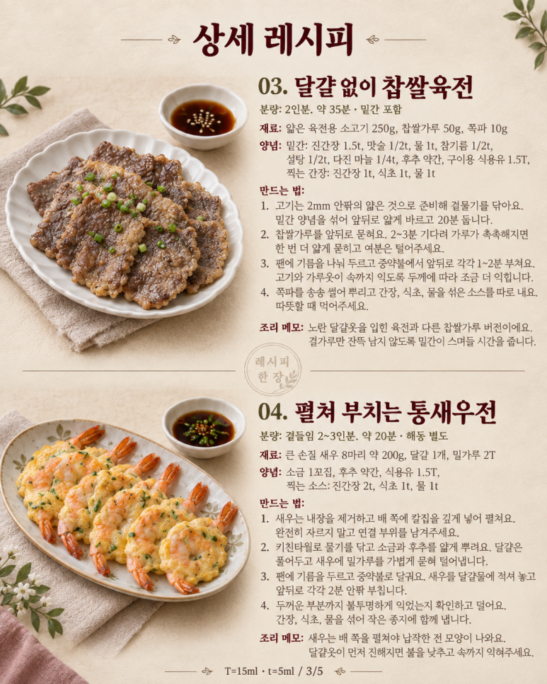 갈비·잡채·육전, 가족 상차림에 골라 놓는 한식 메뉴 8가지