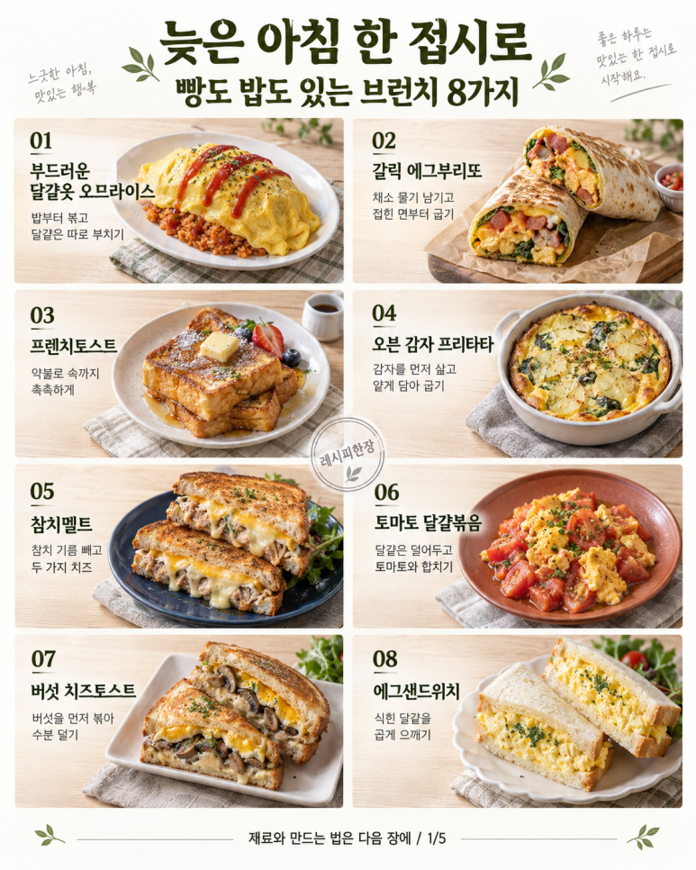 늦게 일어난 날은 한 접시로 — 식빵·달걀·감자 브런치 8가지