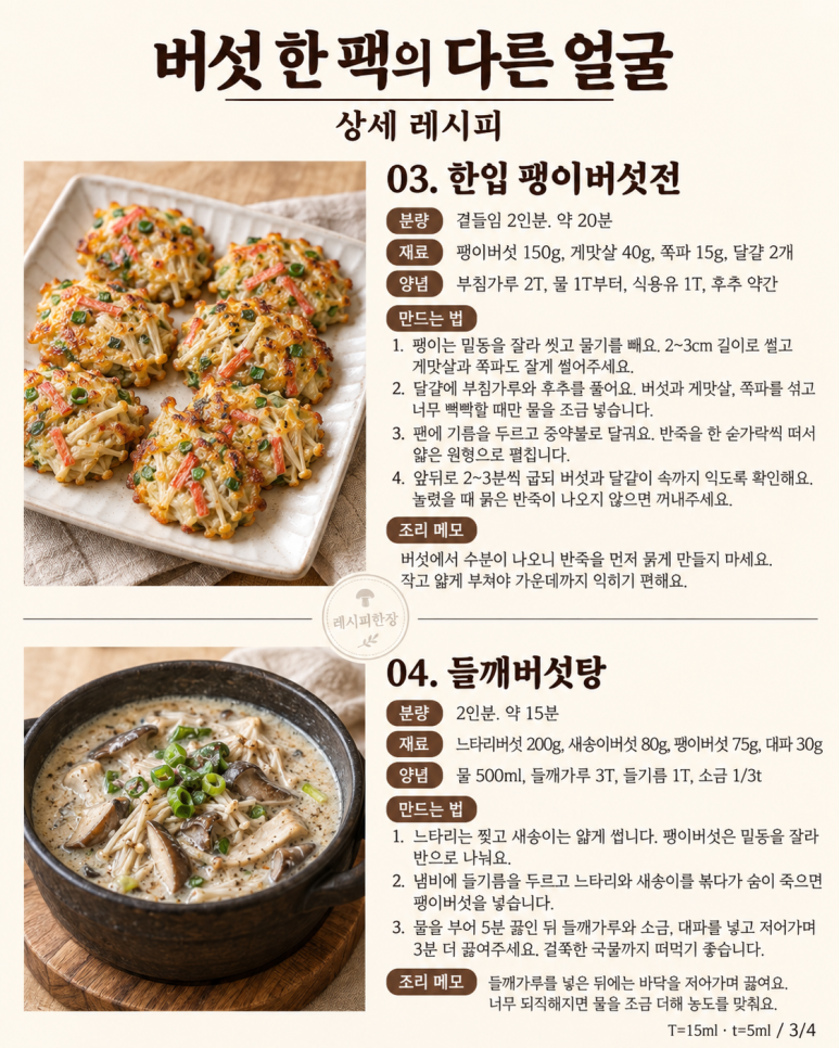 버섯 한 팩 남았을 때 — 새송이구이·표고전·버섯밥으로 바꾸는 6가지