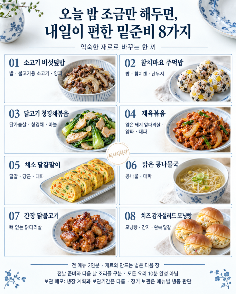 오늘 밤 조금만 해두면, 내일이 편한 밑준비 8가지