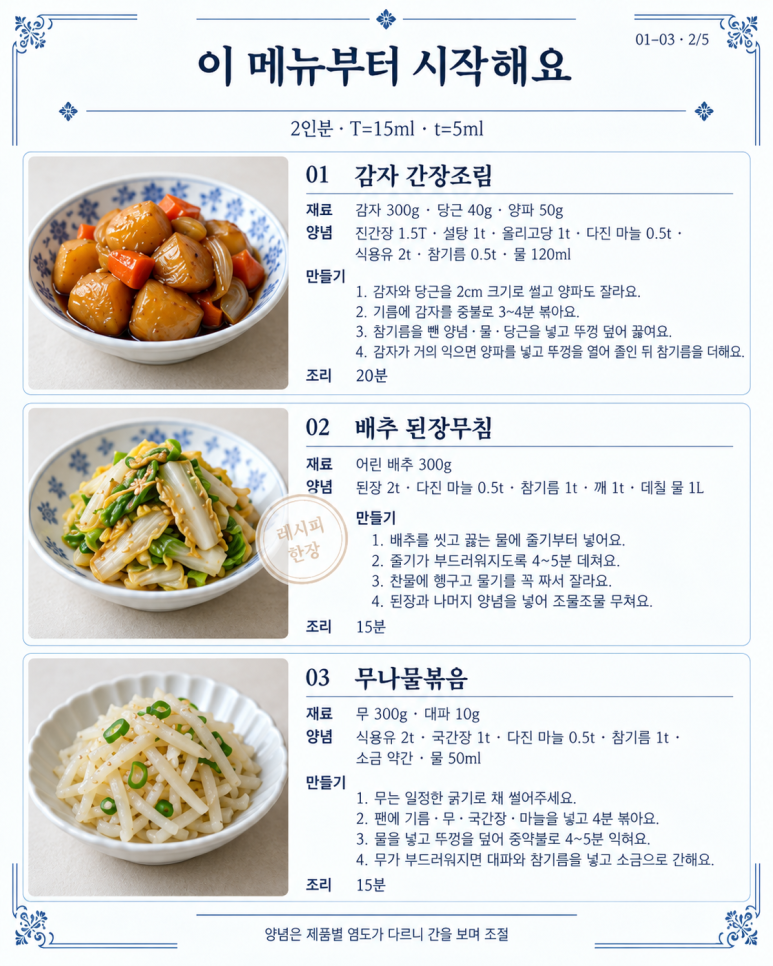 주말에 미리 해두는 반찬 10가지, 한 주 밥상 걱정 끝