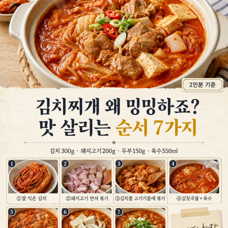 김치찌개가 자꾸 밍밍하다면 — 맛 살리는 순서 7가지