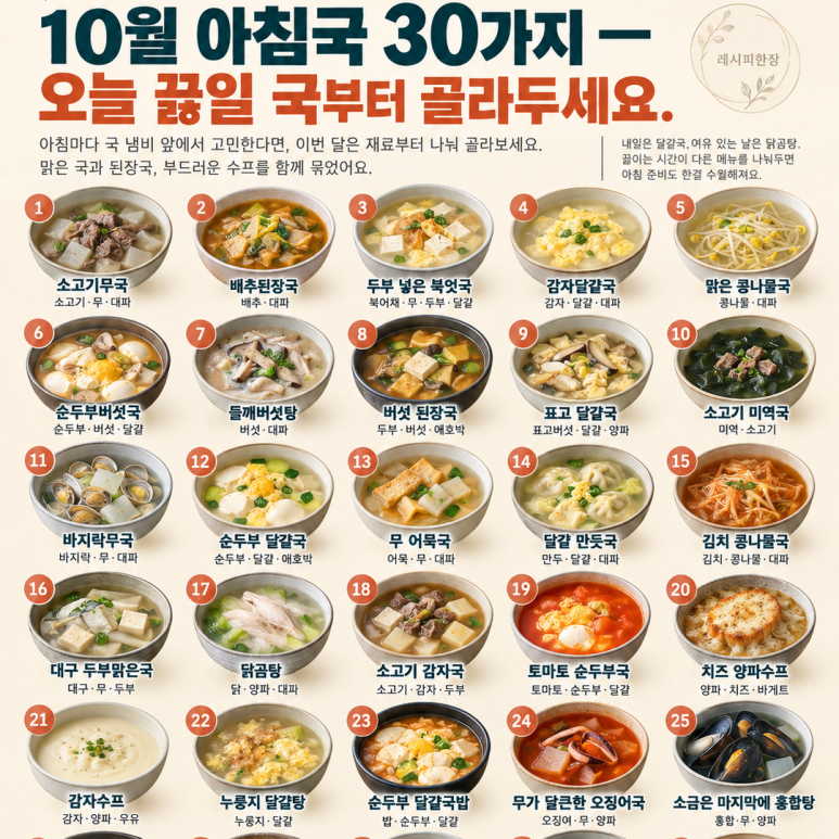 30 varieties of October morning soup - Choose the soup to boil today
