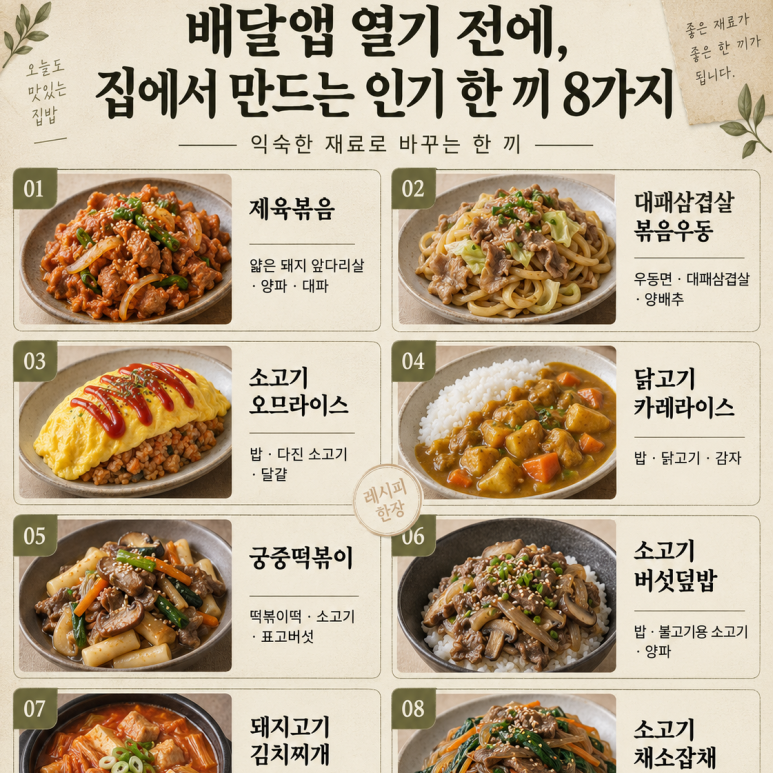 8 popular meals you can make at home before opening the delivery app