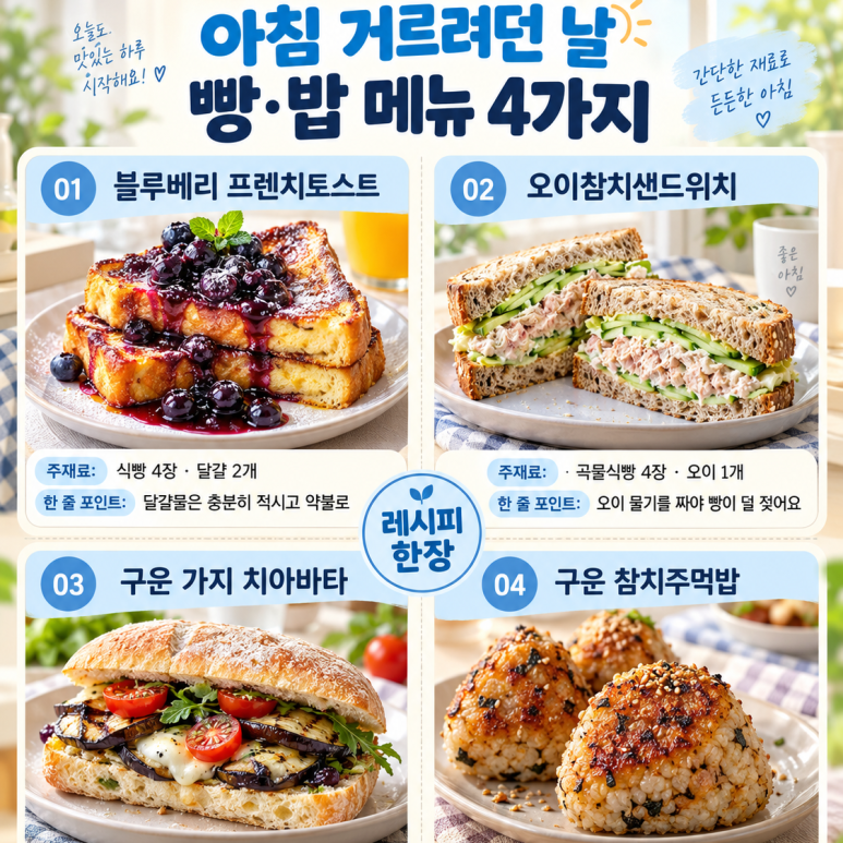 Four kinds of breakfast that you only drink coffee and then have one more, with bread and rice