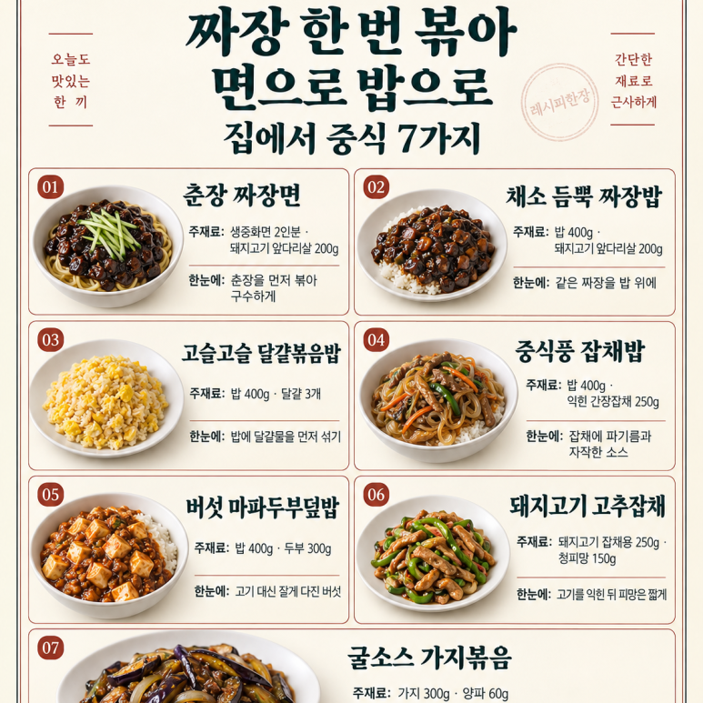 Fried jajang once with noodles and rice — 7 Chinese dishes to make at home