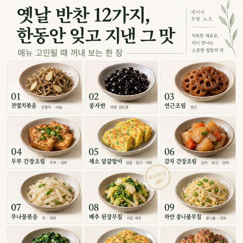 옛날 반찬 12가지, 한동안 잊고 지낸 그 맛