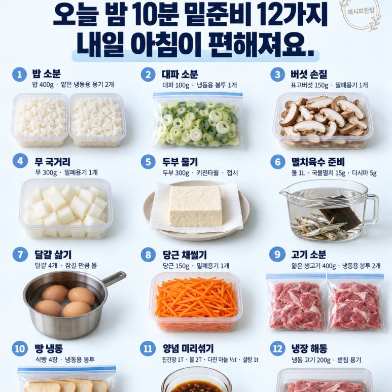 12 things to prepare under 10 minutes tonight — tomorrow morning will be easier.