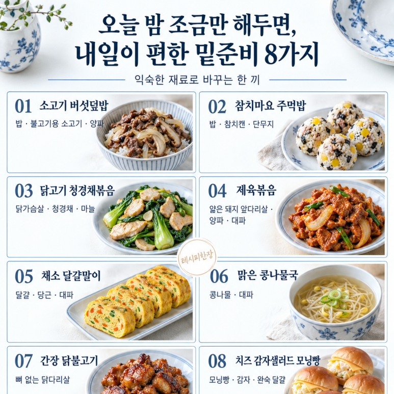 오늘 밤 조금만 해두면, 내일이 편한 밑준비 8가지