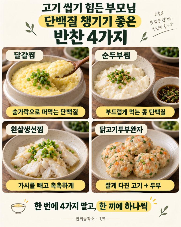 “고기 씹기 힘든 부모님” 단백질 챙기기 좋은 반찬 4가지