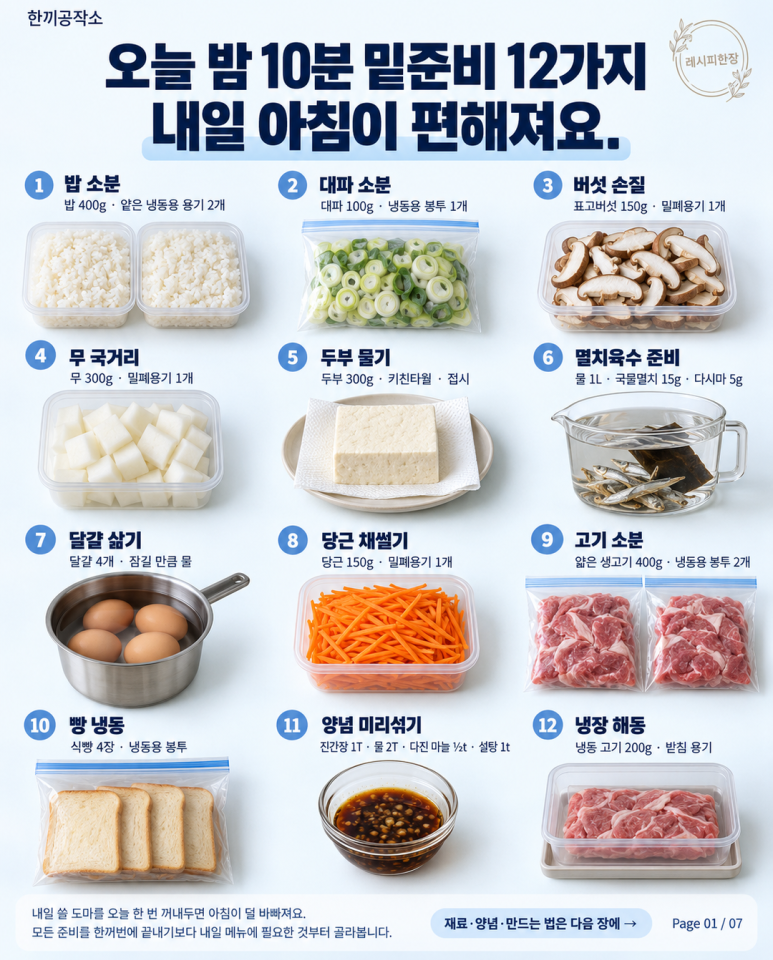 12 things to prepare under 10 minutes tonight — tomorrow morning will be easier.