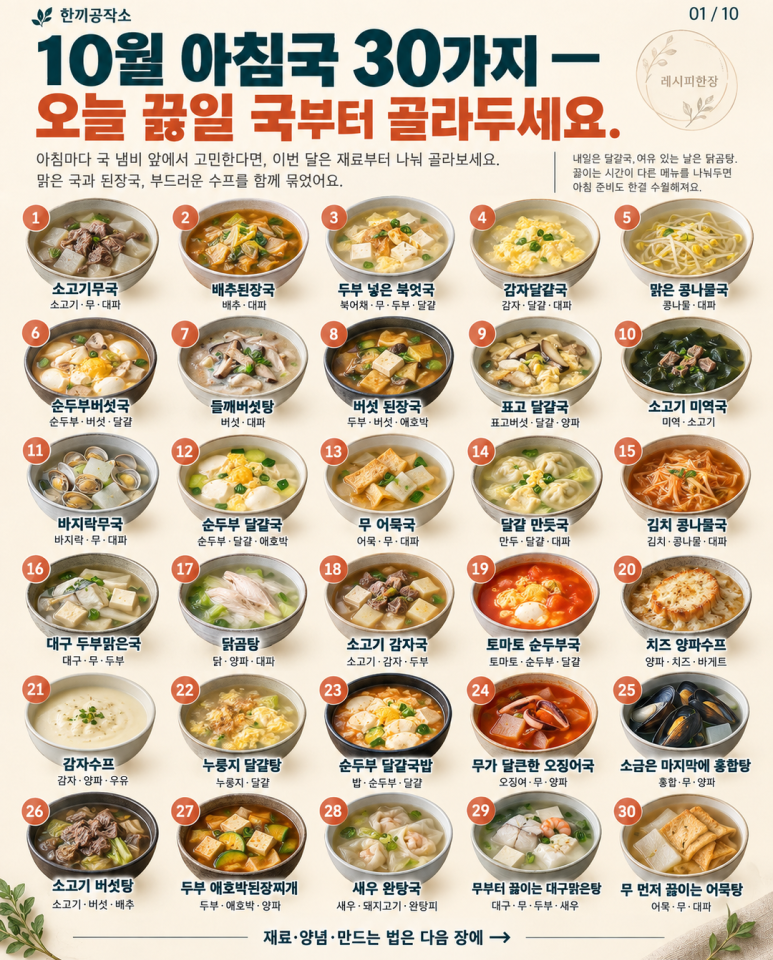 30 varieties of October morning soup - Choose the soup to boil today