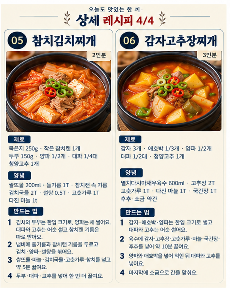 오늘 저녁 국물은 뭘 끓일까ㅣ김치찌개부터 꼬치어묵탕까지 8가지