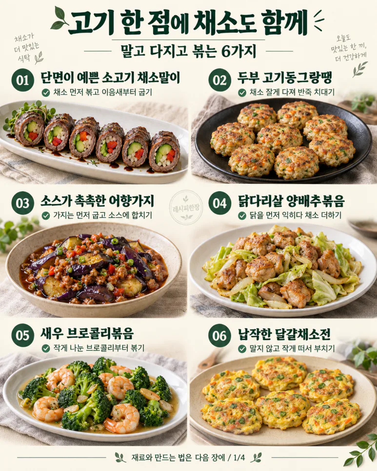 고기만 찾던 가족도 채소까지 싹! 맛있는 한 접시 6가지