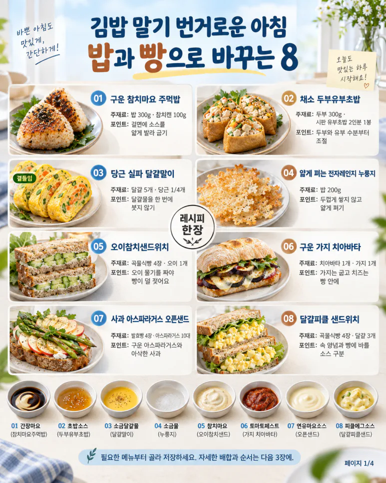 ¡Con esto por la mañana, es muy nutritivo! 8 menús de desayuno hechos con arroz y pan.