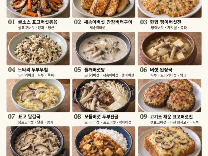 고기 없어도 밥 한 공기 뚝딱! 버섯으로 만드는 밥도둑 12가지