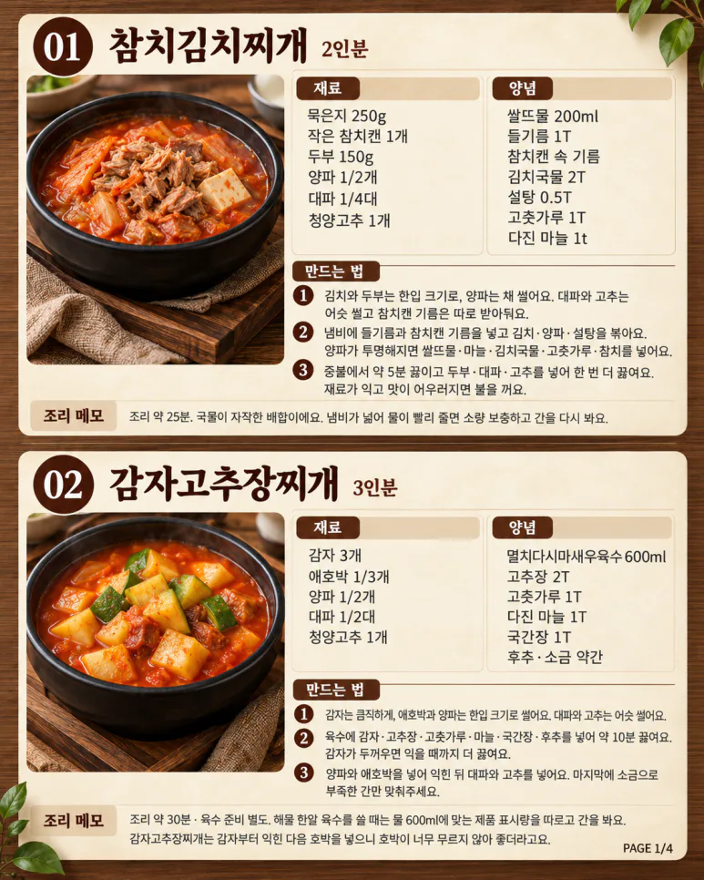 저녁 반찬이 허전한 날찌개부터 뚝배기불고기까지 국물요리 8가지