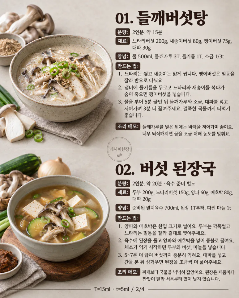 If you just stir-fried a pack of mushrooms — 6 types of soups from doenkkejang soup to kalguksu
