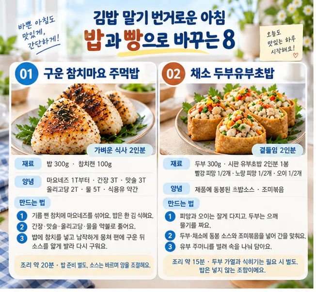 ¡Con esto por la mañana, es muy nutritivo! 8 menús de desayuno hechos con arroz y pan.