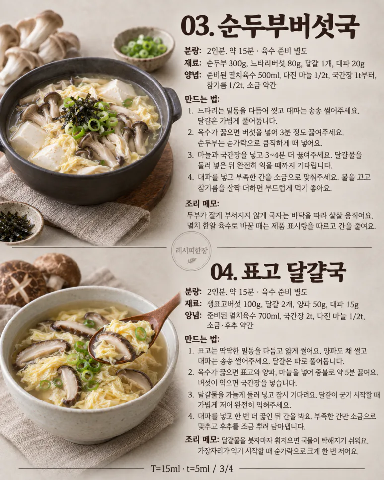If you just stir-fried a pack of mushrooms — 6 types of soups from doenkkejang soup to kalguksu